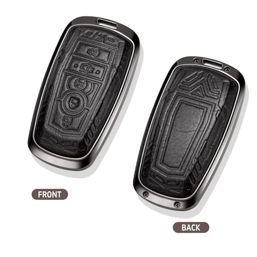 CRUXCA Key Fob Cover for Ford, Keychain,Mech-Relief,Metal Leather Compatible with F150 Explorer Fusion Escape Edge Expedition F250 F350 F450 F550 Bronco Mustang (Black) by CRUXCA - Used condition - Image 6