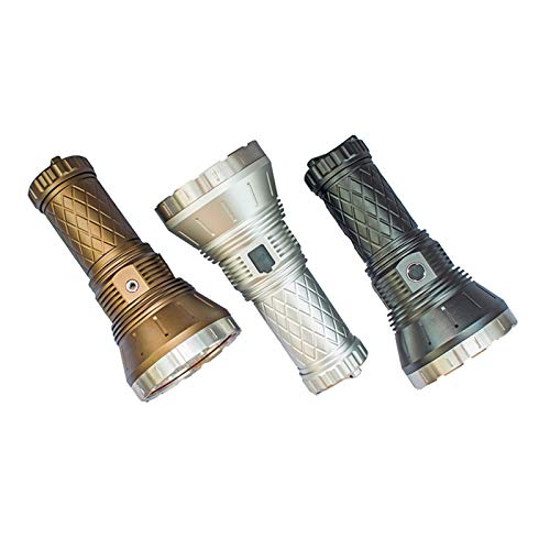 Ultra-Long Standby Electric Torch HK90 3*Luminus SBT 90.2 18000lm High Lumens 2000m Torch Powerful Flashlight as a Power Bank and Camping Accessories (Color : Black) (Desert Fence Yellow)