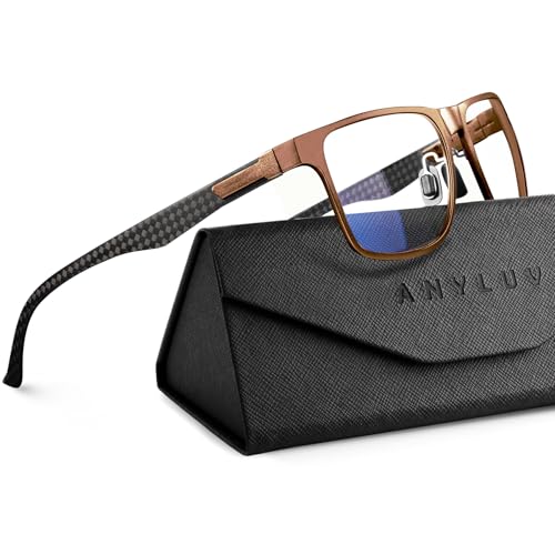 Image of ANYLUV Reading Glasses Men, Relieve Eyestrain and Eye Protection, Al-Mg Metal Computer Blue Light Blocking Glasses