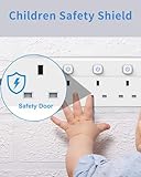 5M 5 Gang Extension Lead with 3 USB Slots Multi Plug, Mscien Extension Lead with 5M with Individual Switch, White 5 Metre, For Home Dorm Office Extension - Image 4