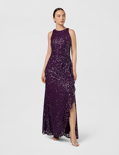 Image of Alex Evenings Women's Long Sleeveless Mother of the Bride Dress W /Cascade Ruffle & Front Slit (Petite and Regular Sizes)