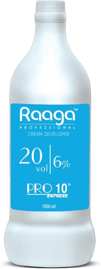 Raaga Professional Pro 10 Express Cream Developer | 20 Vol 6% (1000 ml) - Enhance Your Hair Color with Long-Lasting Results | Unlock Vibrant Color Brilliance