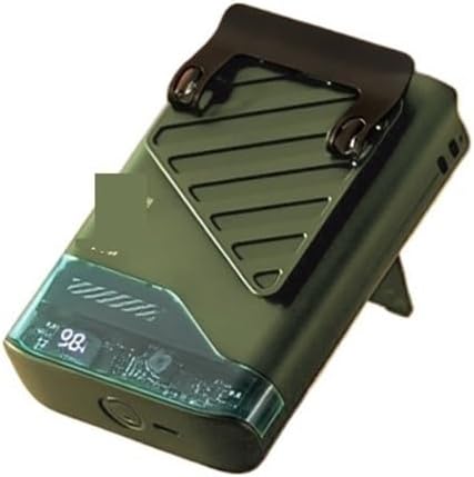 Portable Waist Fan With Belt Clip Light Mute Five Hole Neck Hanging Fan Suitable Outdoor Travel Of Office Desk(C-Green)