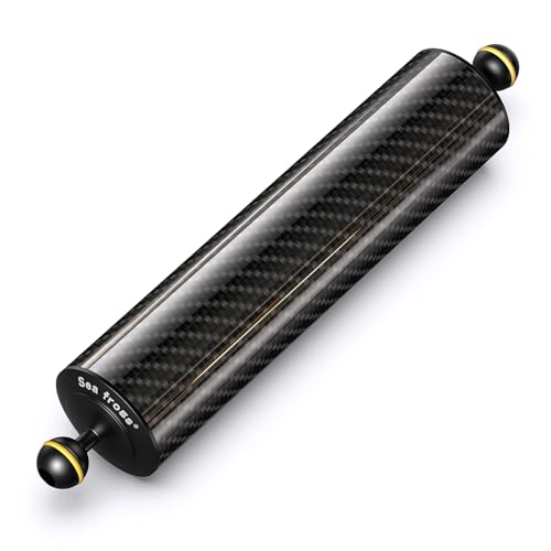 Sea frogs Carbon Fiber Float Arm D60mm, 12'', for Ultralight, Aquatic Arm, Buoyancy Provided 580g, Underwater Camera System Diving Tray Video Light/Strobe GA-8