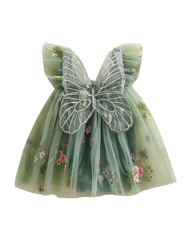 ​Newborn Baby Girl Romper Dress Flower Butterfly Embroidery Sleeveless Romper Tulle Mesh Princess Dress - Main Image