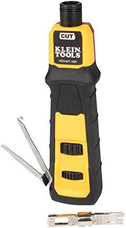 Klein Tools VDV427-300 Impact Punchdown Tool with 66/110 Blade, Reliable CAT Cable Connections, Adjustable Force, Includes Pick and Spudger
