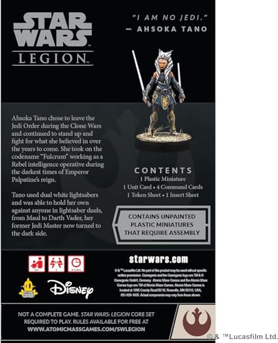 Star Wars Legion Ahsoka Tano Operative Expansion | Two Player Battle Game | Miniatures Game | Strategy Game for Adults and Teens | Ages 14+ | Average Playtime 3 Hours | Made by Atomic Mass Games - Thumbnail 3