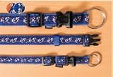 Trixie Modern Art Halsband Paws, L–XL: 40–65 cm/25 mm, blau