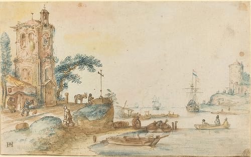 Tableau sur toile 58x90cm Hendrick Avercamp habillage mur vide sans cadre