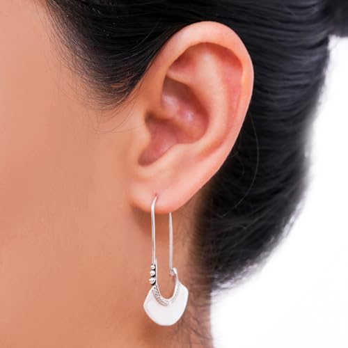 NOVICA-Artisan-Handcrafted-Silver-Hoop-Earrings-Bell-Design-Hoop-Earrings-925-Sterling-Silver-Earrings-Silver-Hoop-Earrings-Handmade-Hoop-Earring-Thailand-Bohemian-Hollow-Bell-Themed