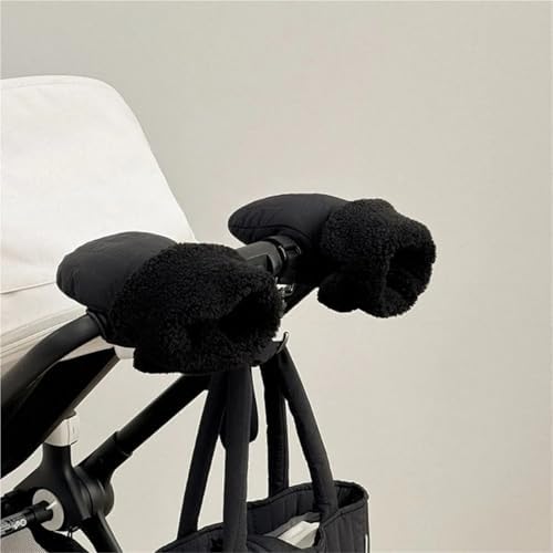 Fleece Lined Stroller Gloves Anti Freeze Windproof Handlebar Warmers for Baby Carriage