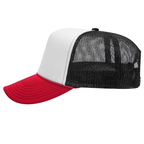 Image of OTTO Polyester Foam Front 5 Panel High Crown Mesh Back Trucker Hats in 97, Bulk, Wholesale