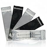Supply Masters Mylar Bags – Black/Clear Resealable Bags – Clear Front Heat Sealable Pouches – Airtight Odor-Proof Bags for Syringes, Pills, and Samples – 100 Pack