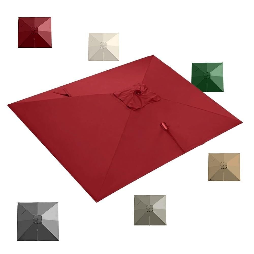 Tessuto di Ricambio per Ombrellone Quadrato 3x3m 3x4m 8 Stecche Telo di Ricambio per Ombrellone Giardino A Sbalzo Baldacchino Impermeabile UV50(Burgundy,2.5x2.5m (8x8ft))