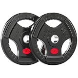 SPORTNOW Set di Dischi Pesi 2x15 kg con Foro da 5 cm per Bilancieri Nero