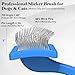 2PCS Slicker Brush for Dogs & Pet Comb,Professional Dog Grooming Brush (Goldendoodles,Poodles,Labradoodles) with Extra Long Pins to Effectively Remove Tangles, Knots and Mats (Blue, Medium)