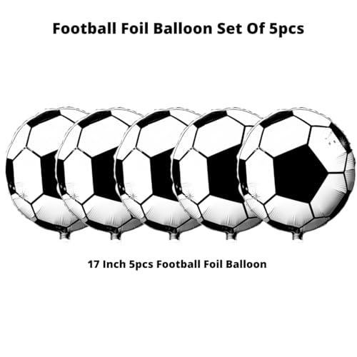 Image of Party Decorz Football Foil Balloon Set of 5pcs | Football Theme Birthday Decoration | Perfect Football Balloons for Birthday Parties | Football Decoration for Birthday with 5pcs Football Foil Balloons