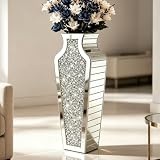 ALLARTONLY 27 inch Diamond Mirrored Floor Vase
