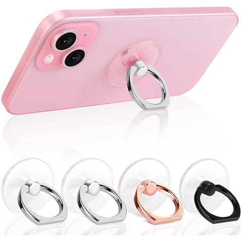 Transparent Cell Phone Ring Holder with 360°Rotation Cover