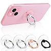 Jsoerpay Cell Phone Ring Holder, Transparent Ring Holder 360Â°Rotation Finger Ring Stand, Clear Cell Phone Kickstand Compatible with Most of Phones, Tablet and Case, (2Silver+1Black+1Rose Gold)