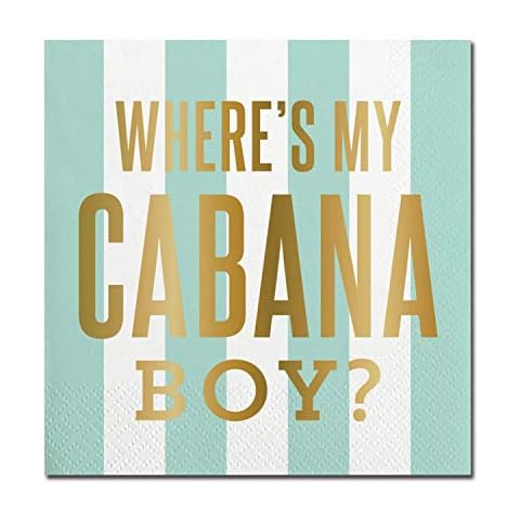 Slant Collections Slant Collections-20-Count Paper Beverage/Cocktail Napkins, 5 x 5-Inch, Cabana Boy Cover