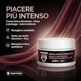 Crema Intima Donna Stimolante – Idratante e Lenitiva con Acido Ialuronico e Aloe – Benessere Intimo Femminile – Made in Italy – 50 ml