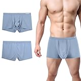 HASWECHYS Men's Bulge Enhancing Boxer Briefs Dual Pouch Underwear Breathable Comfort 1Pack Gray L
