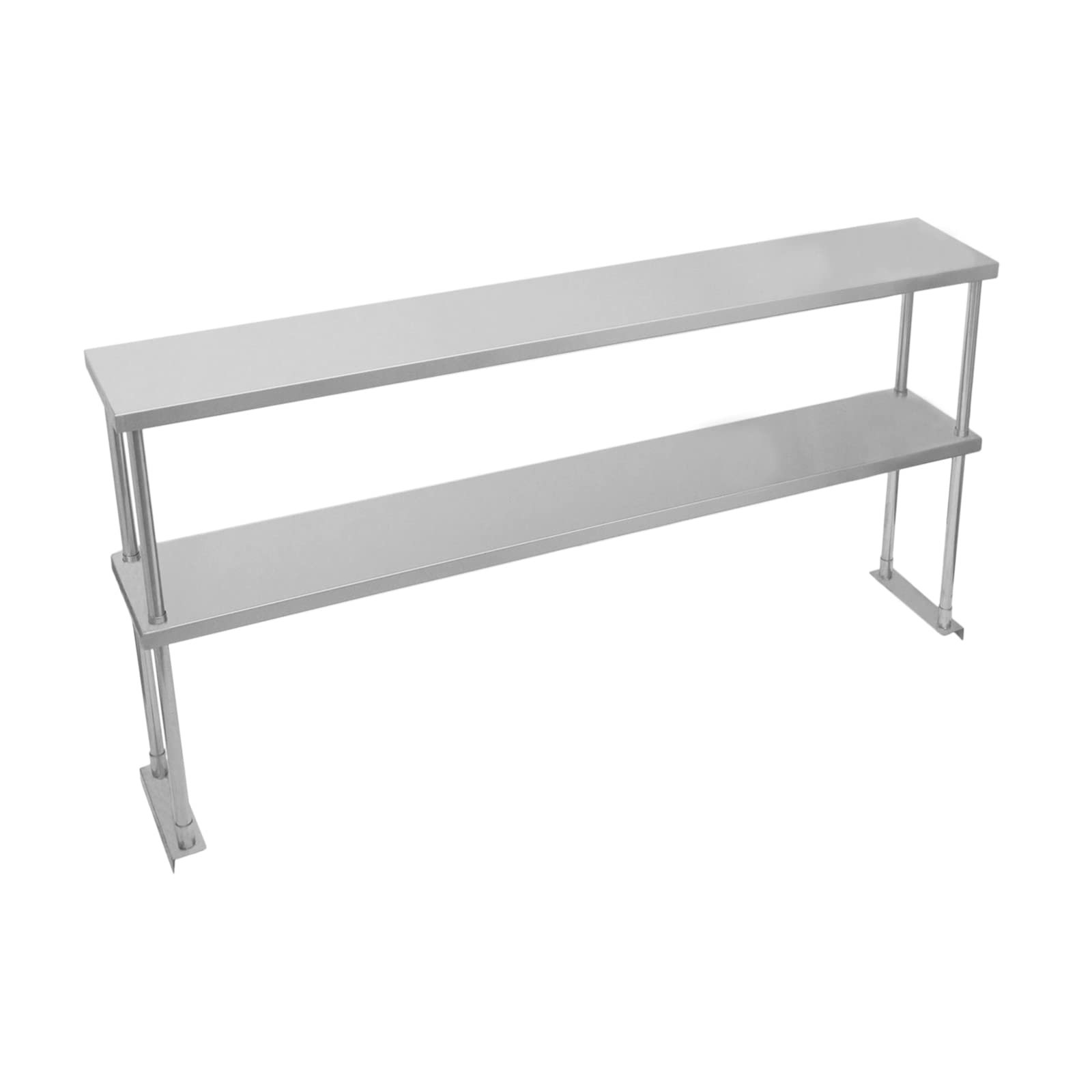 Kukoo - Ripiano con Mensole per Tavolo in Acciaio Inox da Cucina Ristorante, Acciaio Inossidabile Resistente alla Corrosione per Albergo Bar Hotel Catering Pub Largo - Doppia - 150cm