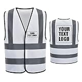 AYKRM white High Visibility reflective Safety Vest personalise Custom Your Logo Protective Workwear