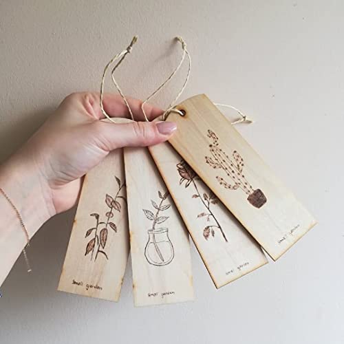 36 Pcs Wood Blank Bookmarks Wooden Craft Bookmark Wood Hanging Tags Rectangle Wood Crafts Diy Blank Hanging Gift Tags #TOP4