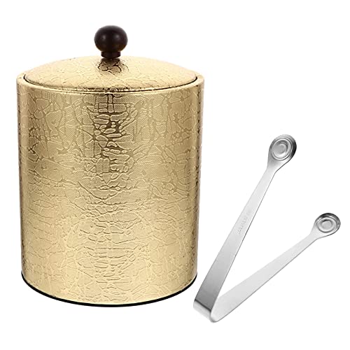 La mejor comparación de Cubiteras y pinzas que Puedes Comprar On-line. 50 MPGHDOWEY cubiteras y Pinzas para Hielo, Cubitera térmica de Acero Inoxidable con Tapa for champán, Vino y Cerveza, Multicolor, 18,5 x 14 cm(Gold)