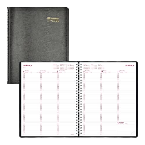 Brownline® 2025 Essential Weekly Planner, Appointment Book, 12 Months, January to December, Twin-Wire Binding, 11" x 8.5", Black (CB950.BLK-25) by Brownline - Used condition - CA$5.32