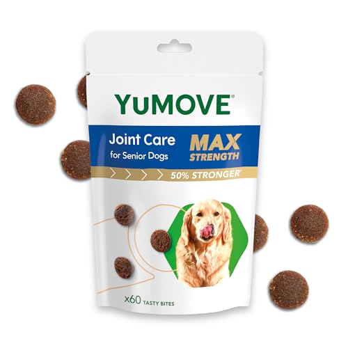 YuMOVE Max Strength Joint Supplement for Senior Dogs, Essential Dog Hip and Joint Aid for Senior Dogs with Glucosamine, Chondroitin, Green Lipped Mussel, Aged 8+, 60 Chews