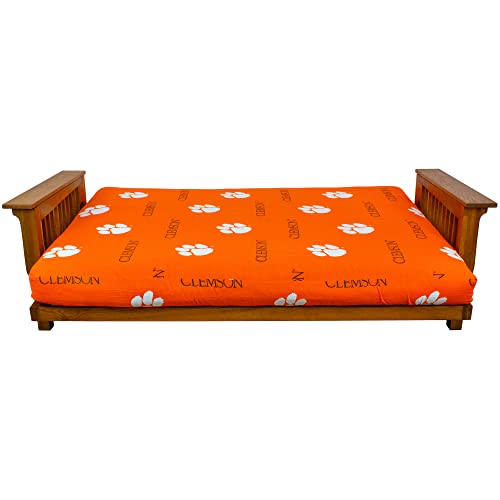 College Covers Everything Comfy Clemson Tigers Futon Cover, Full (54" x 76" x 6") Size Fits 6" and 8" Mats