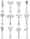 Vsnnsns 16G Rook Daith Piercing Jewelry Stainless Steel 8mm Curved Barbell Eyebrow Rings Helix Tragu
