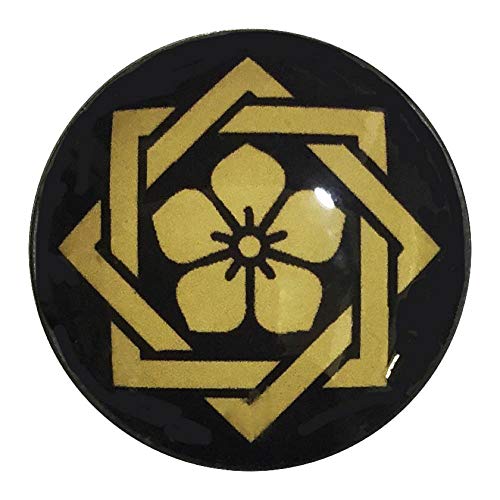 家紋ピンバッジ 20mm 違い枡に桔梗 坂本龍馬 ピンバッチ pins 家紋