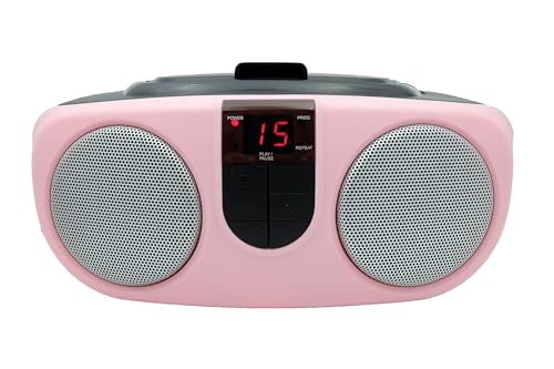 PROSCAN SRCD243 Portable CD Player with AM/FM Radio, Boombox (Pink) by Curtis - Used condition - US$21.97