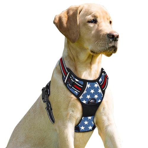 BARKBAY No Pull Dog Harness Front Clip Heavy Duty Reflective Easy Control Handle for Large Dog Walking(Star,XS)