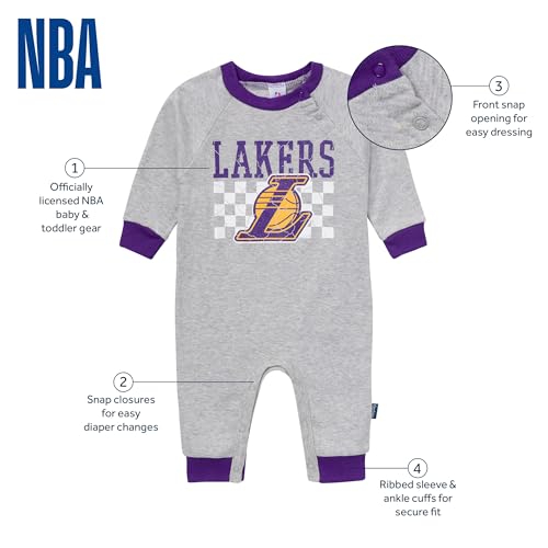 Gerber Unisex Baby NBA Team Coverall, Los Angeles Lakers, 18 Months - image 6