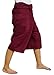 Dark Red Toray - 3/4 Men Women Thai Fisherman Pants Yoga Trousers by Thai Spicy Free Size