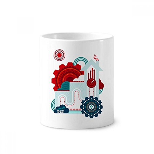 Horloge Illustration tasse céramique stable contre le désordre du bureau 350ml