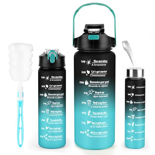 3 Pack Water Bottle BPA Free ,2L/800ML/300ML Sport Water Bot