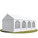 Produktbild Festzelt XXL Partyzelt 4x8m, hochwertige ca. 550g/m² feuersichere PVC Plane nach DIN in weiß, 100% wasserdicht, vollverzinkte Stahlkonstruktion mit Verbolzung, Seitenhöhe ca. 2,6 m