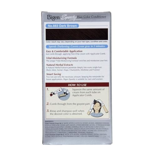 Bigen Speedy Hair Color, 40g+40g - Dark Brown 883 - Image 3