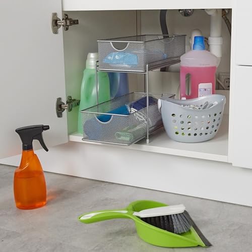Miniatura 5 de Relaxdays Organizador Armario Cocina, 2 Cestas Extraíbles, Estante De Metal, Baño, 32 X 19 X 35,5 Cm, Negro