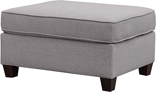 Bowery Hill Linen 8Pc Modular Sectional Sofa With Right-Facing Chaise And Ottoman In Gray Including 6 Accent Pillows #TOP6