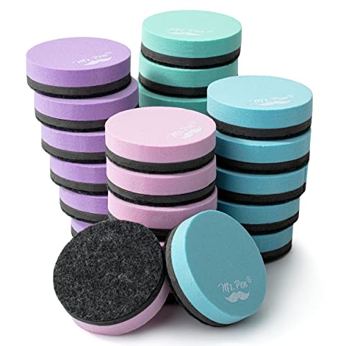 Mr. Pen- Mini Dry Erase Eraser, 24 Pack, Pastel Colors, Round Magnetic Dry Eraser, Whiteboard Eraser, Dry Erasers For Whiteboard, Magnetic Dry Erase Eraser, Dry Erase Board Erasers, Whiteboard Erasers #TOP5
