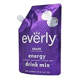Everly Grape Energy - Natural Energy Drink Mix Powder, Sugar Free, Natural Sweeteners, Organic Caffeine, Keto Diet, Water Flavoring & Enhancer - Pouch, 20 Servings