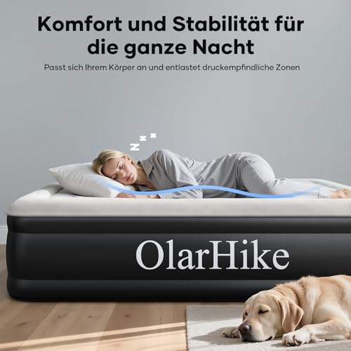 OlarHike Luftmatratze Selbstaufblasend, Luftbett Gästebett, Aufblasbares Matratze Zelt Sofa, Luftbett 2 Personen, Selbstaufblasbare Luftmatratze für Camping oder Heimgebrauch - 200 x 140 x 46 cm