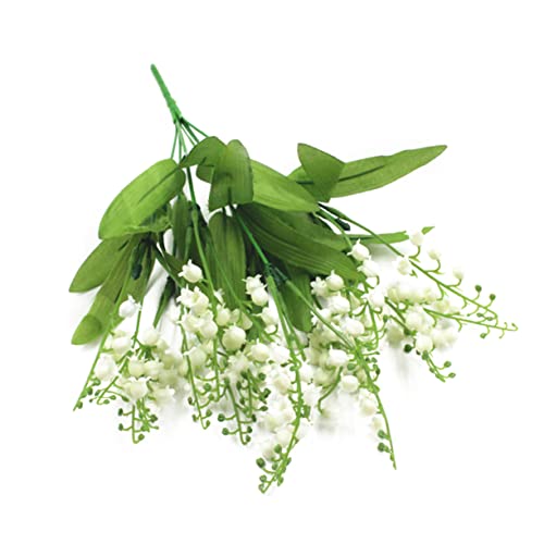 Sewacc 2Pcs 7 Faux Home Simulation Hand Plastic Props Decoration For Flowers Convallaria Decor Exquisite White Wedding Bouquet Fork Bellflower Crafts Artificial One #TOP7
